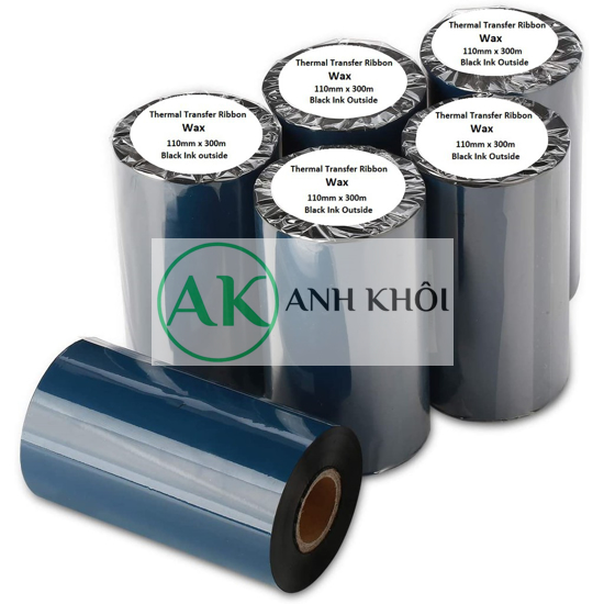 Ảnh của Mực in mã vạch Ribbon Wax 110mm x 300m (in tem nhãn) chính hãng